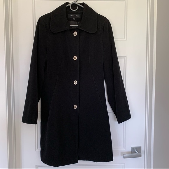 Anne Klein - Black Water Resistant Jacket with Metal Buttons - Size L - Picture 1 of 12